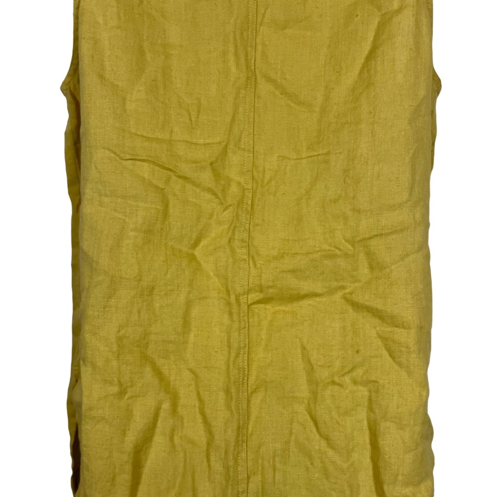 CHICO'S DESIGN Yellow Pale 100% Linen Sleeveless Button Down Casual Top Shirt  1 - Picture 15 of 16